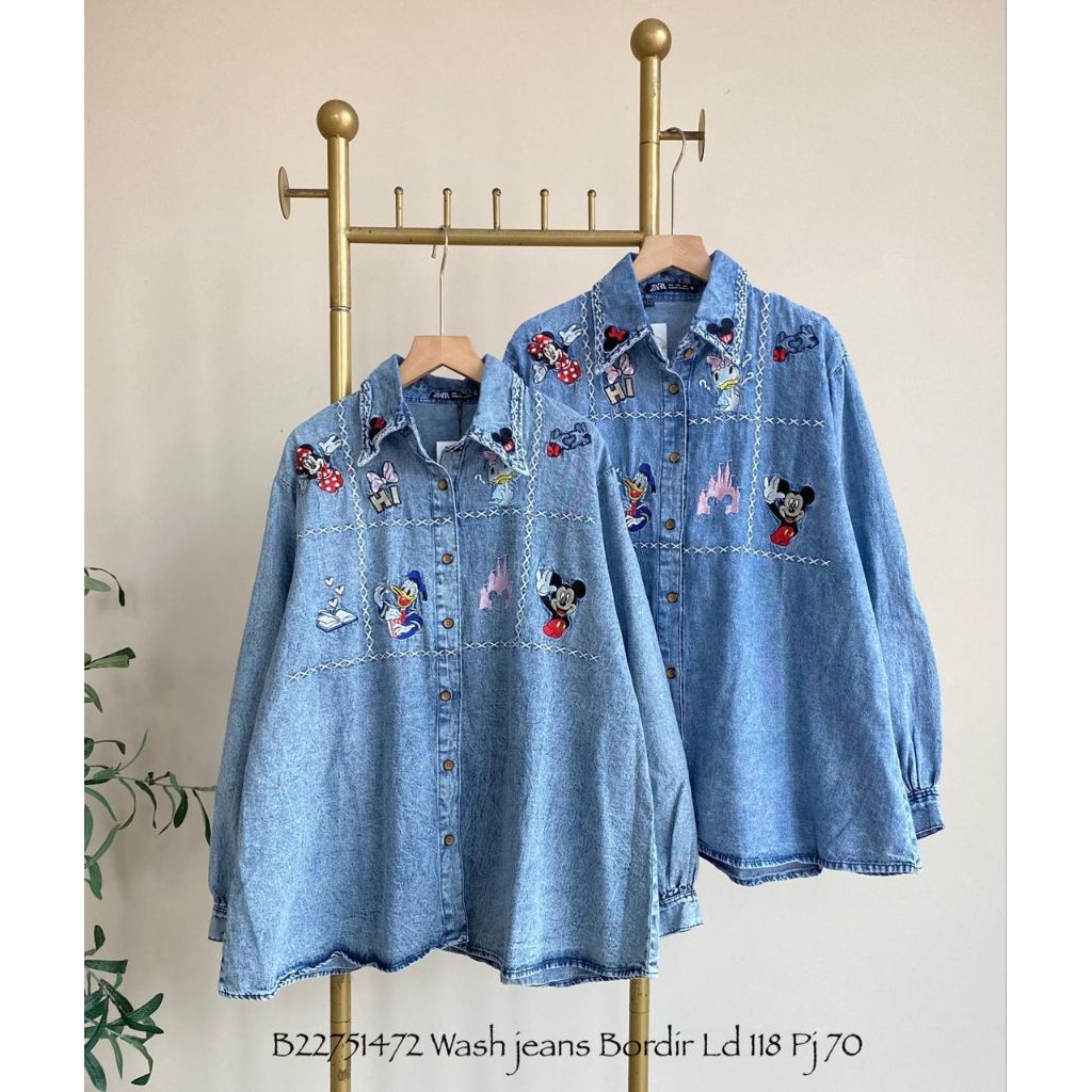 Real pic Original Termurah Blouse Jumbo Jeans PREMIUM Butik / Blus Oversize Jeans PREMIUM / Atasan J
