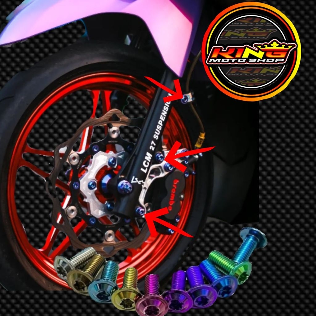 baut titanium disc piringan cakram vario beat scoopy satu set 4 biji