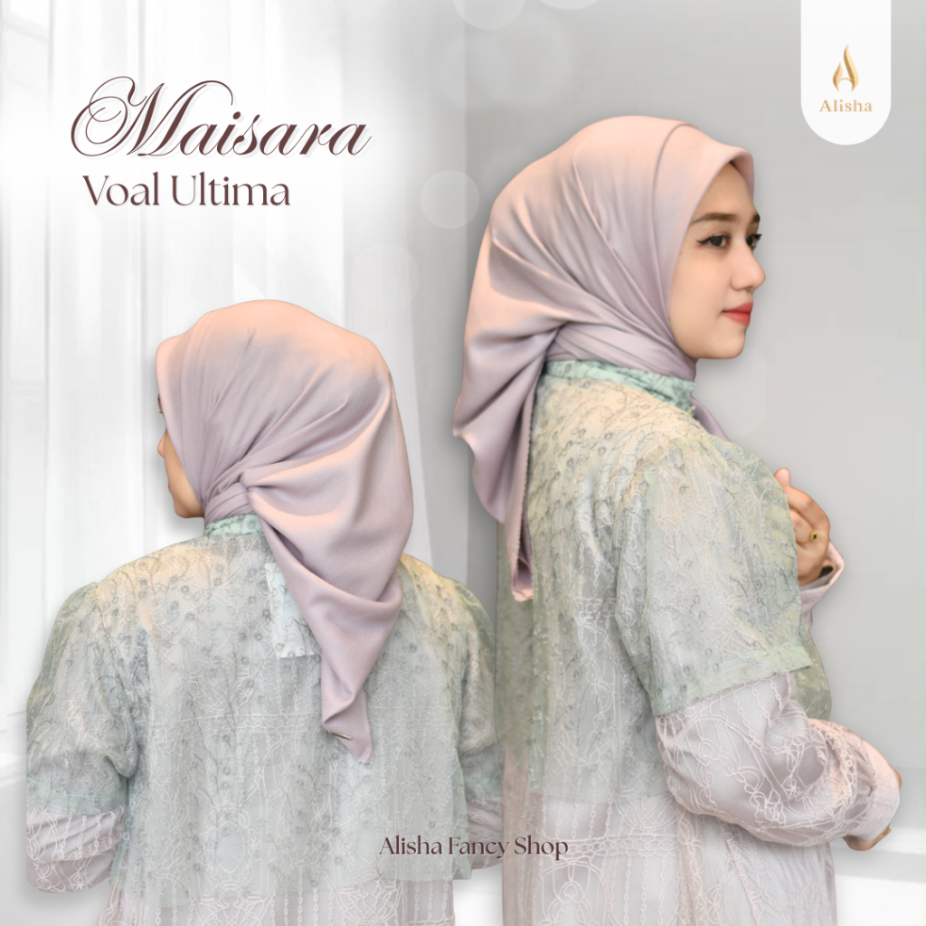 Maisara Ultima Lasercut-Hijab segi empat -Voal - AlishaFancyShop