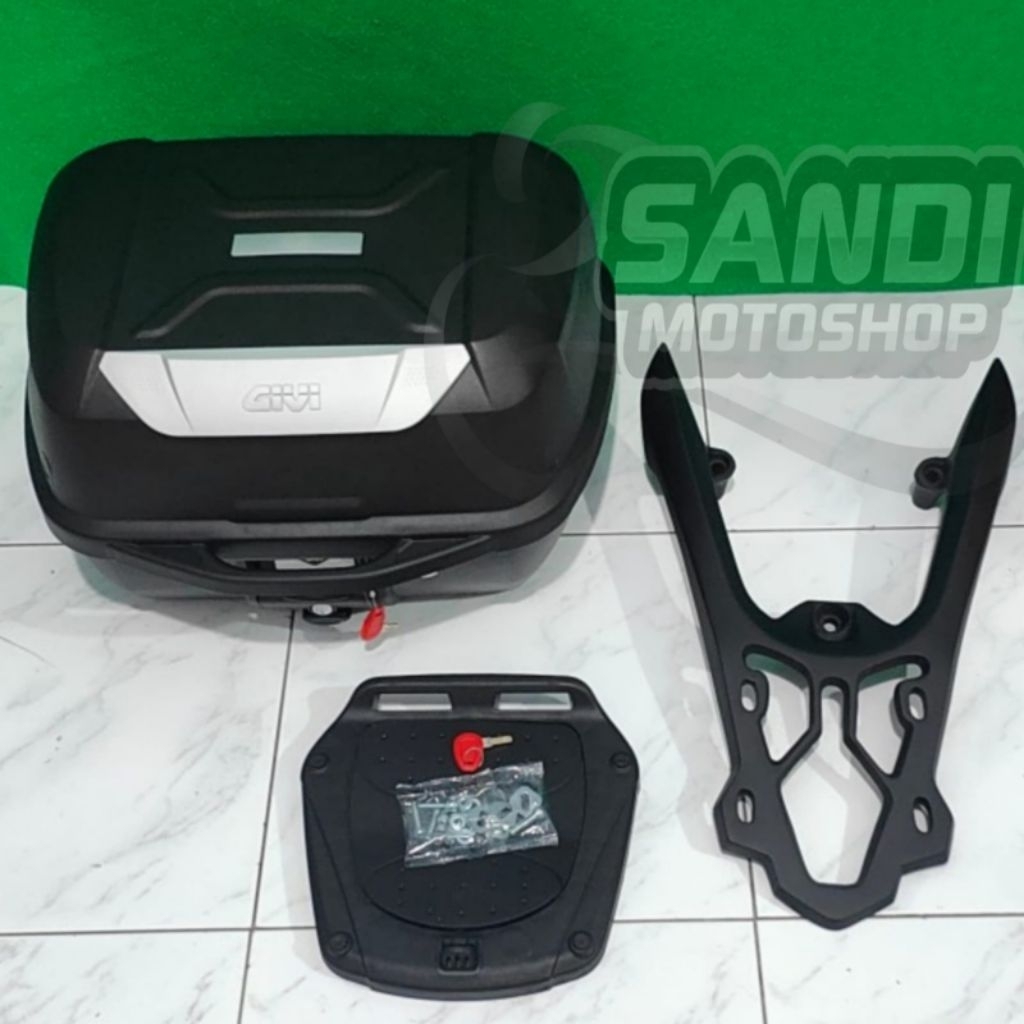 Paketan Box Givi E43 Ntl Plus Dudukan Box Vario 150 & Vario 125 New / Top Box Givi  E43+ Bracket Bre