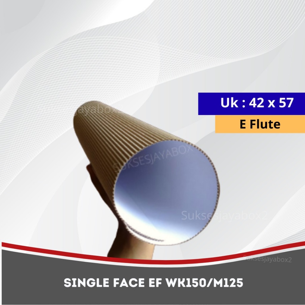 Kardus/Dus/Lembaran Single Face Karton Lembaran E Flute Putih Polos - 42x57 cm
