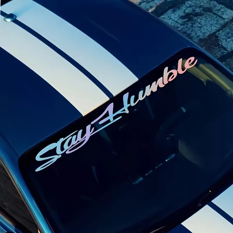 Stiker Kartun Tetap Rendah Hati Mobil Styling Mobil Jendela Mobil Bumper Truk Stiker Vinyl Tahan Air