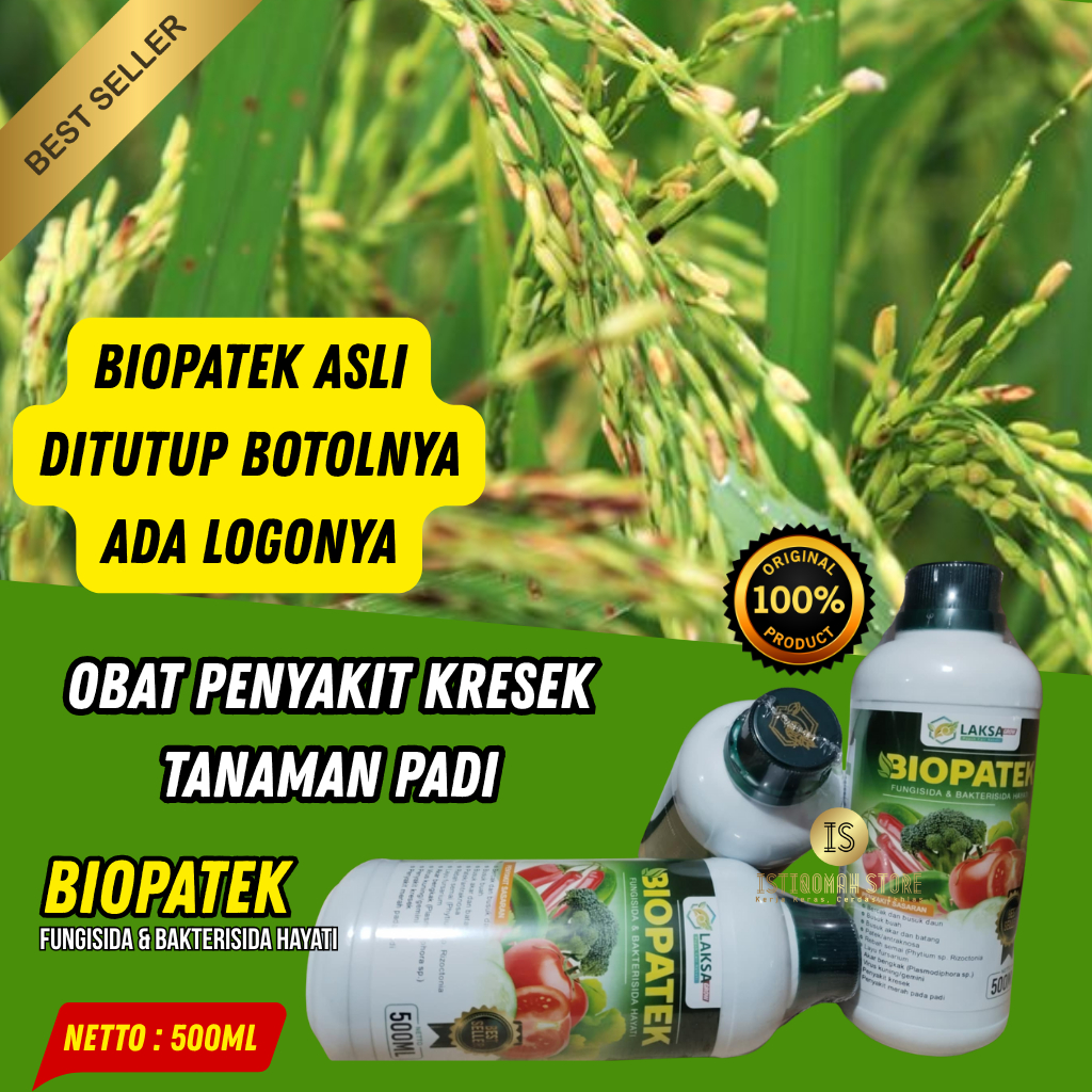 Fungisida Hayati BIOPATEK Obat Hama Penyakit Kresek pada Padi - Obat Padi Kresek Paling Ampuh - Obat