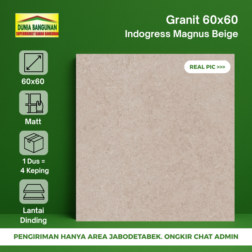 Granit Indogress 60x60 Lantai Magnus Beige Granit Slip Guard Lantai Matt/Keset / Granit Lantai Dapur