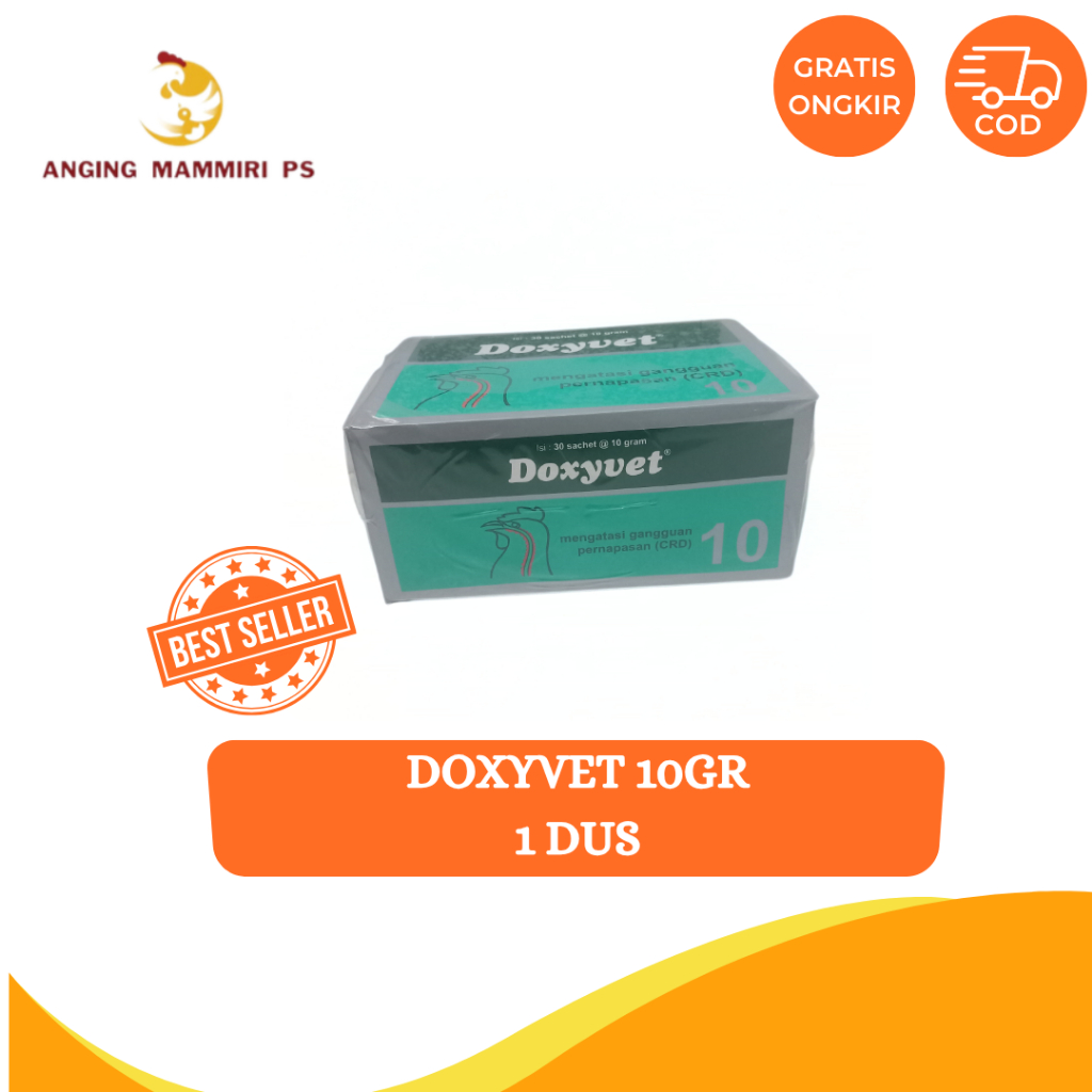 (1DUS) DOXYVET 10GR 1 DUS | MENGATASI INFEKSI BAKTERI PADA HEWAN
