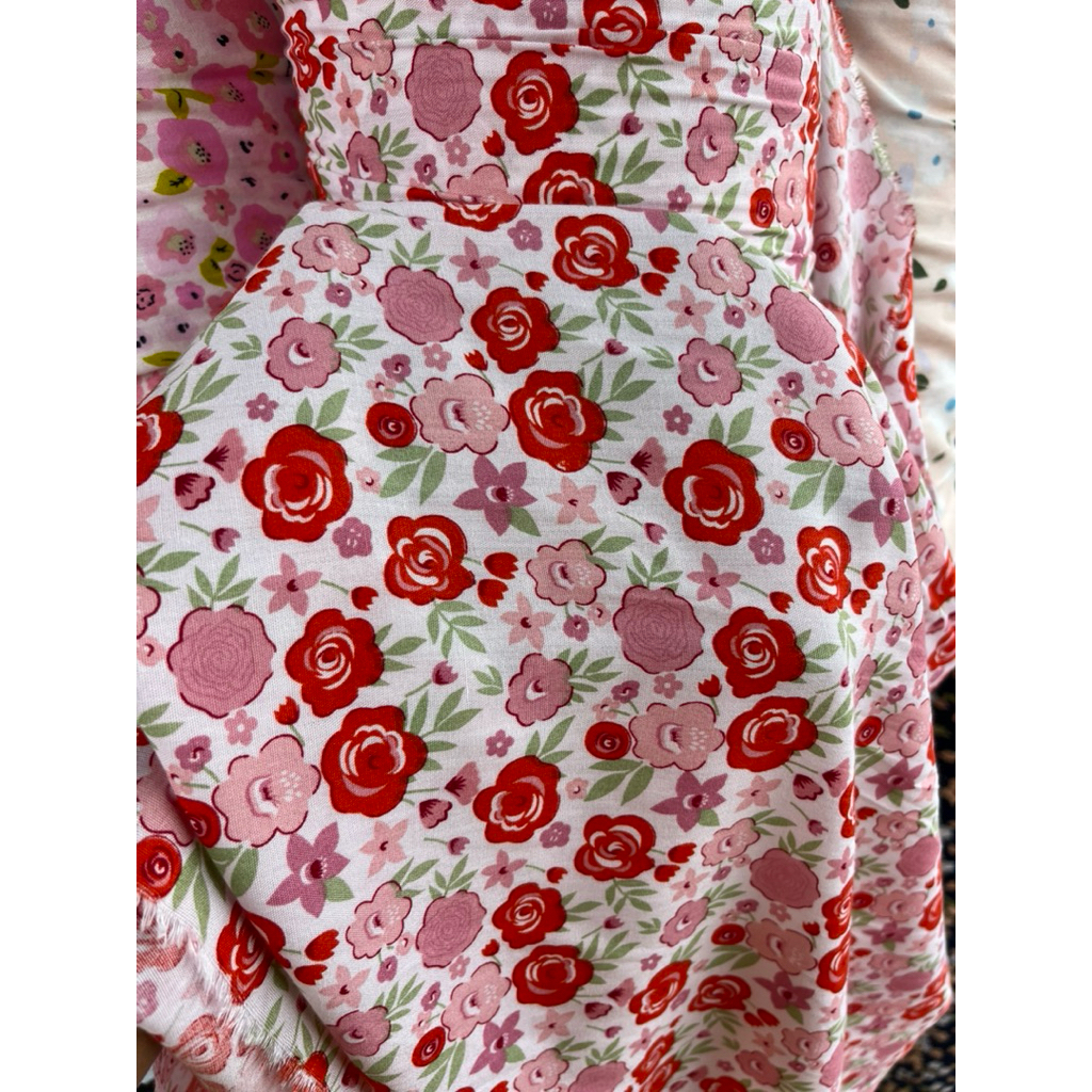 Katun rayon / rayon motif bunga / rayon viscose / rayon premium