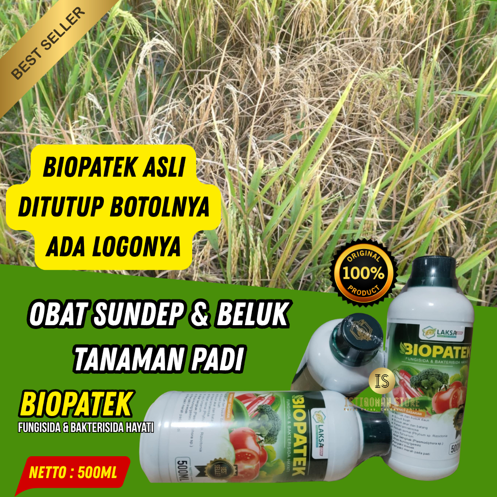 Obat Sundep dan Beluk Padi BIOPATEK 500ML Obat Pengendali Hama Sundep Pada Padi - Obat Sundep Pada T