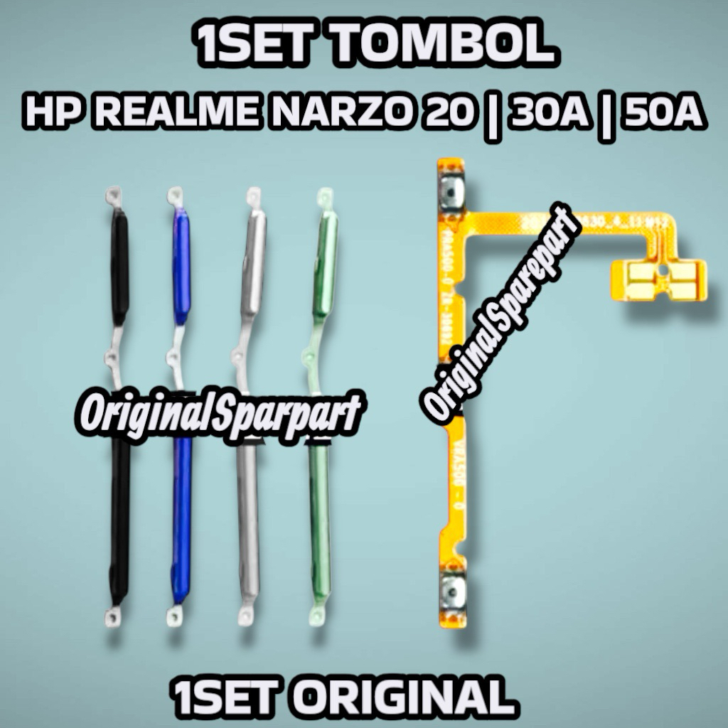 HP REALME NARZO 20 | NARZO 30A | NARZO 50A 1SET TOMBOL + FLEXIBLE ON OFF VOLUME ORIGINAL