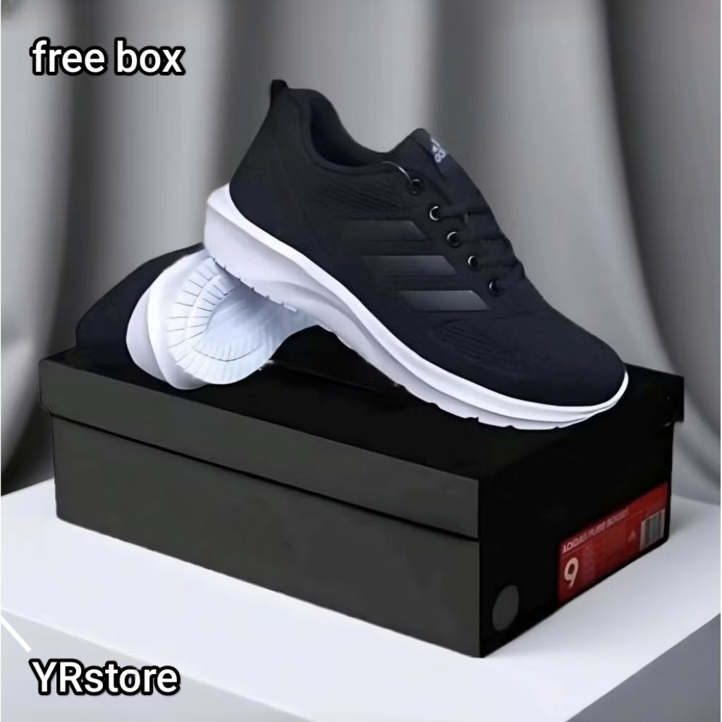 Sepatu Sekolah Hitam Putih - Hitam Polos Pria/Wanita Sepatu Kerja Sepatu Sneakers Casual 36 - 44