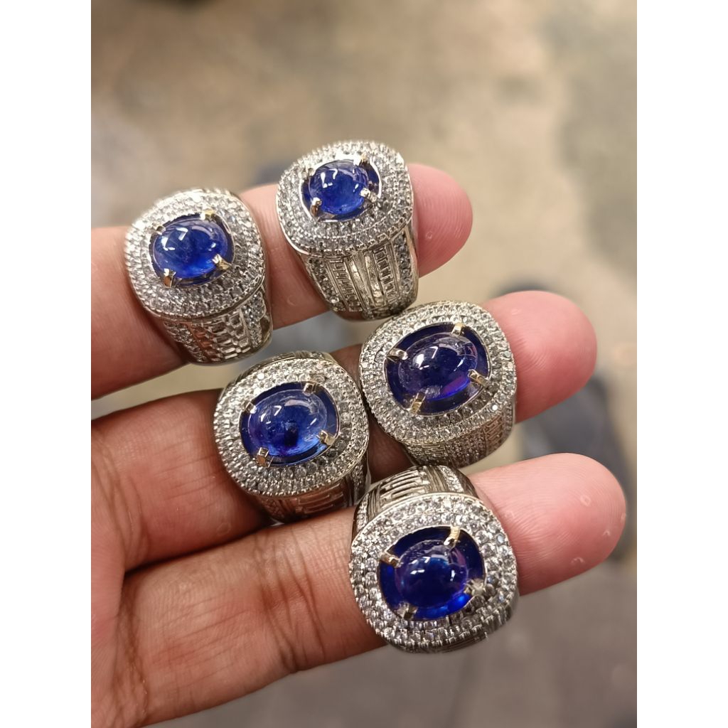 0002 cincin batu blue safir asli