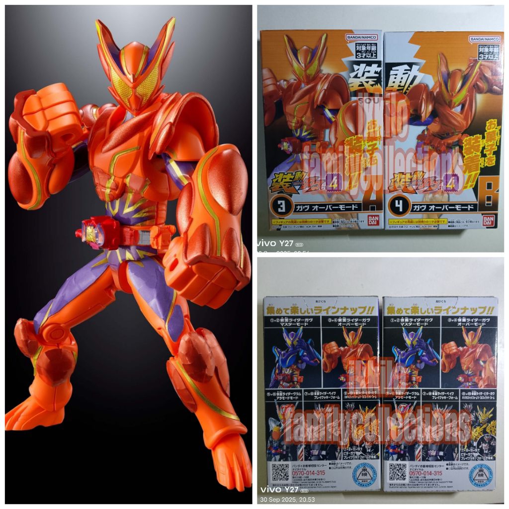 sodo kamen rider over gavv bandai gummy orange red yellow purple mainan rakit action figure not shf 