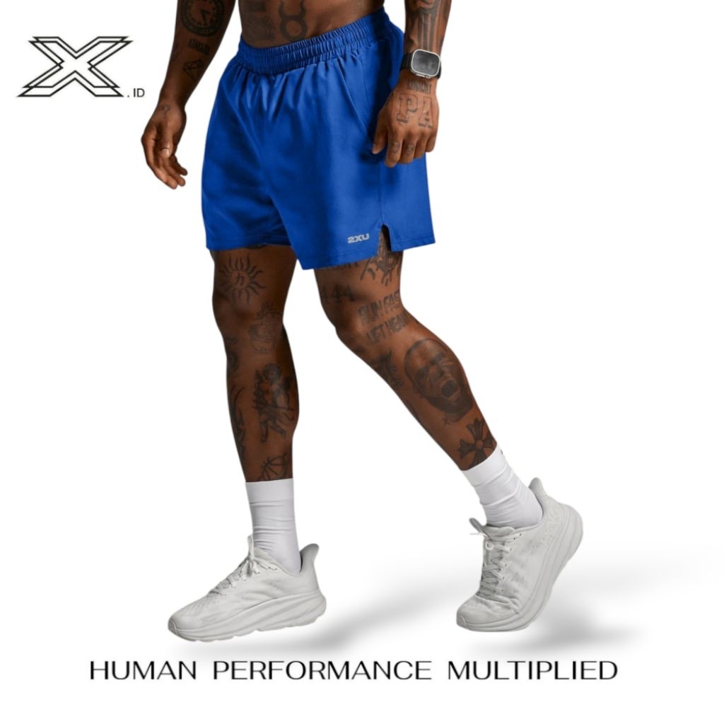 2XU Aero 5 Inch Shorts Mens Surf Silver Reflective