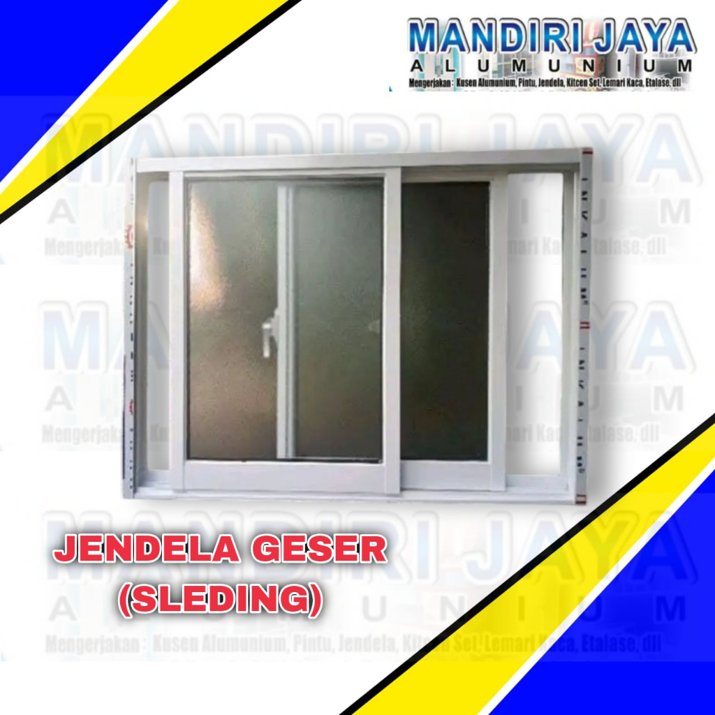 JENDELA GESER ALUMUNIUM 60 x 40 / JENDELA SLEDING ALUMUNIUM / JENDELA ALUMUNIUM PEKALONGAN