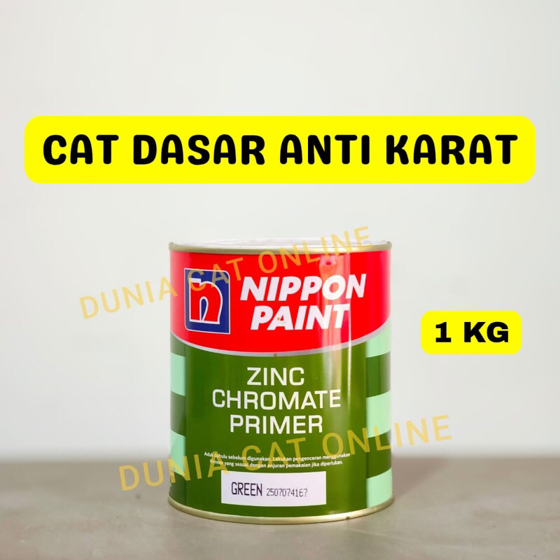 CAT DASAR ANTI KARAT 1KG ZINC CHROMATE PRIMER WARNA HIJAU / CAT MENI BESI HIJAU / CAT DASAR BESI NIP