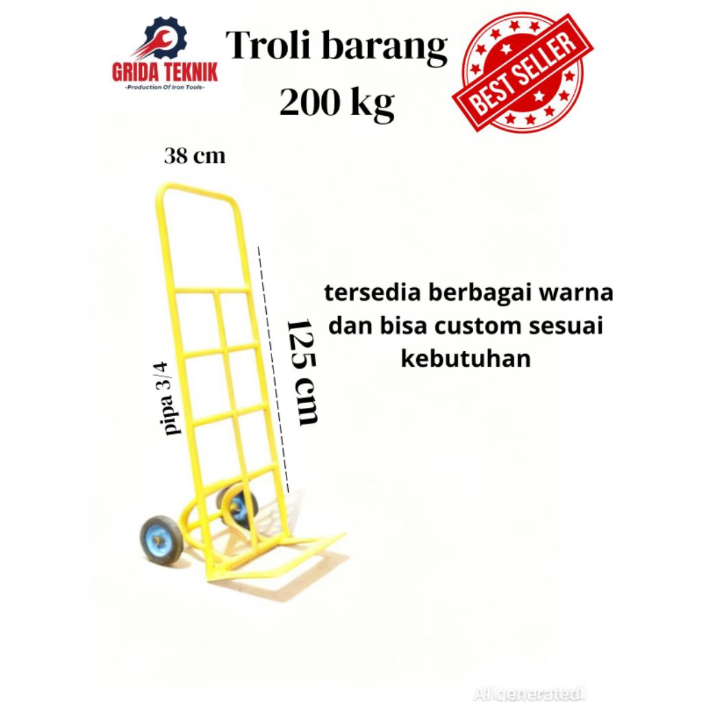 TROLI PERTANIAN RODA 2. TROLI BARANG .ALAT BANTU ANGKUT BARANG/TROLI PERTANIAN