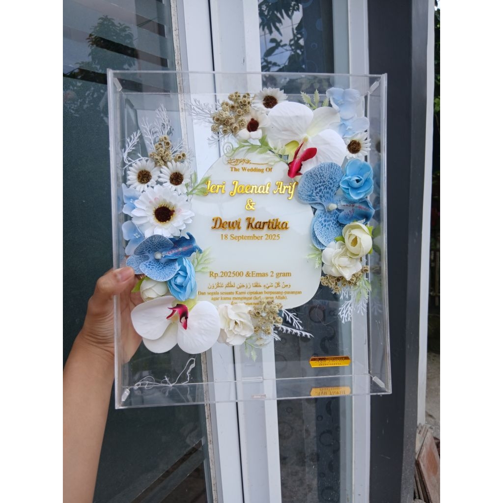 Mahar Akrilik 30 x 25 mahar full akrilik frame mahar pernikahan mahar pernikahan murah framemahar