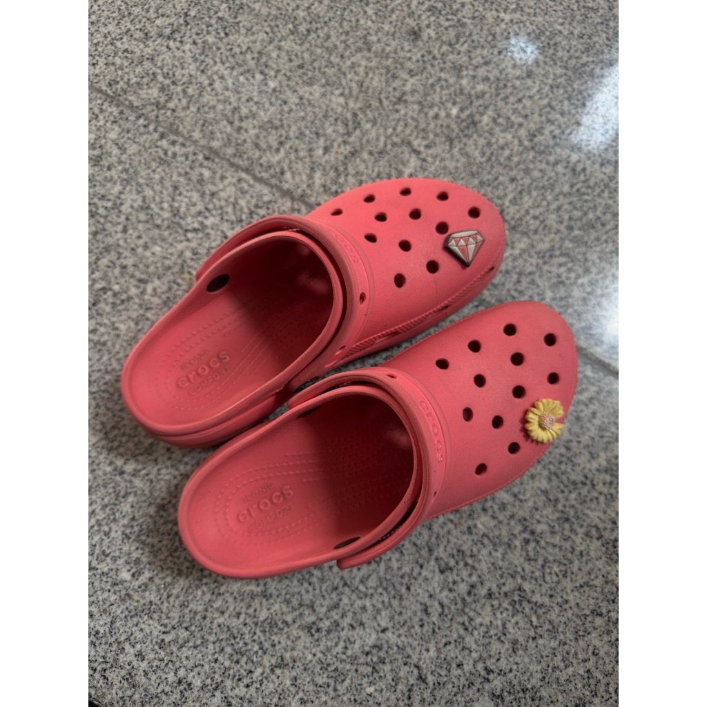 Preloved Crocs Pink Fru Ori 100% uk 38-39
