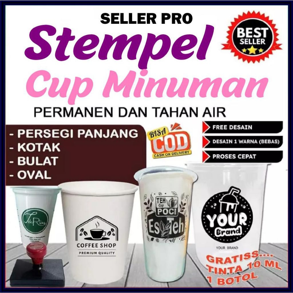 STEMPEL CUP MINUMAN OTOMATIS || STEMPEL CUSTOM PLASTIK DAN STEROFOM