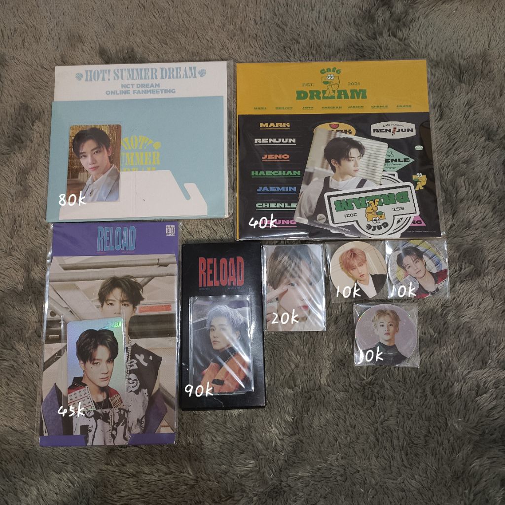 NCT Dream Merch Jaemin, Jeno : Reload Projection Keyring, Hologram Standee, Luggage Sticker Cafe Dre
