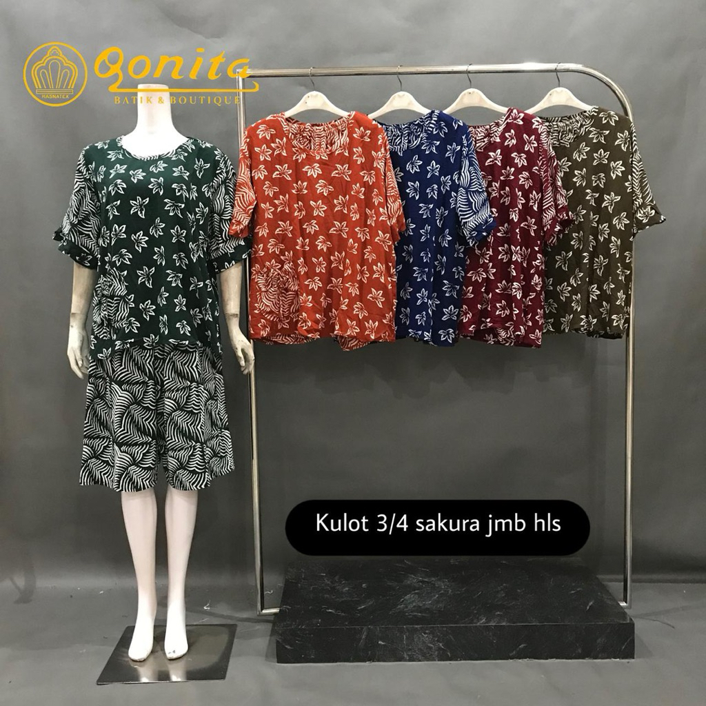 [LD 124] QONITA DASTER SETELAN SAKURA 3/4 | DASTER PREMIUM PEKALONGAN