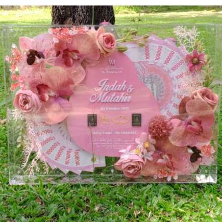 COD MAHAR UANG  MAHAR PERNIKAHAN FULL AKRILIK FREE UANG KIPAS & PAKING KAYU . UKURAN 30x40 / MAHAR P