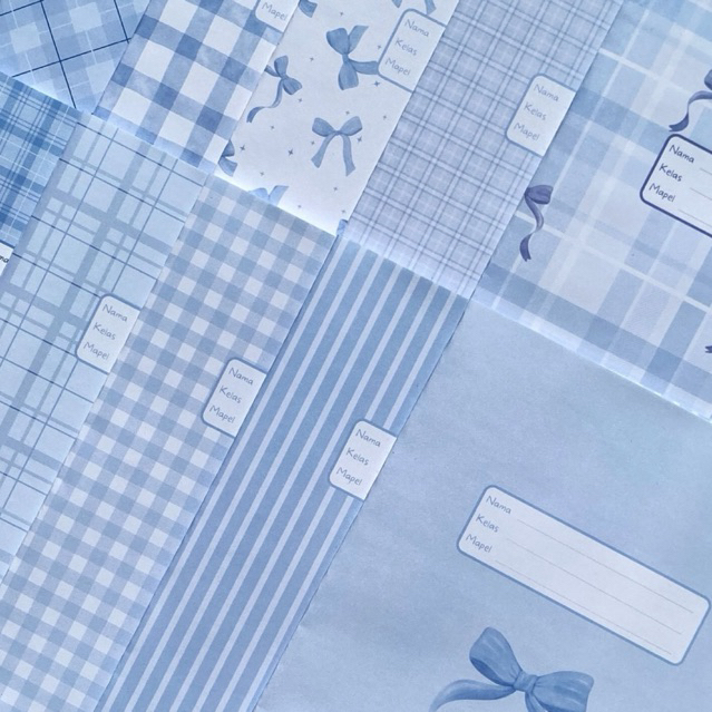 (ISI 10) SAMPUL BUKU AESTHETIC BIRU / SAMPUL PINK / SAMPUL UNGU