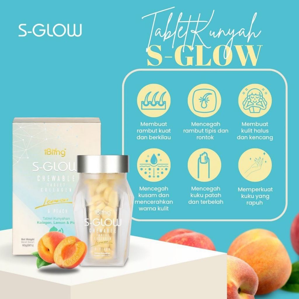 NEW S-GLOW COLLAGEN RAMBUT & KULIT ORIGINAL
