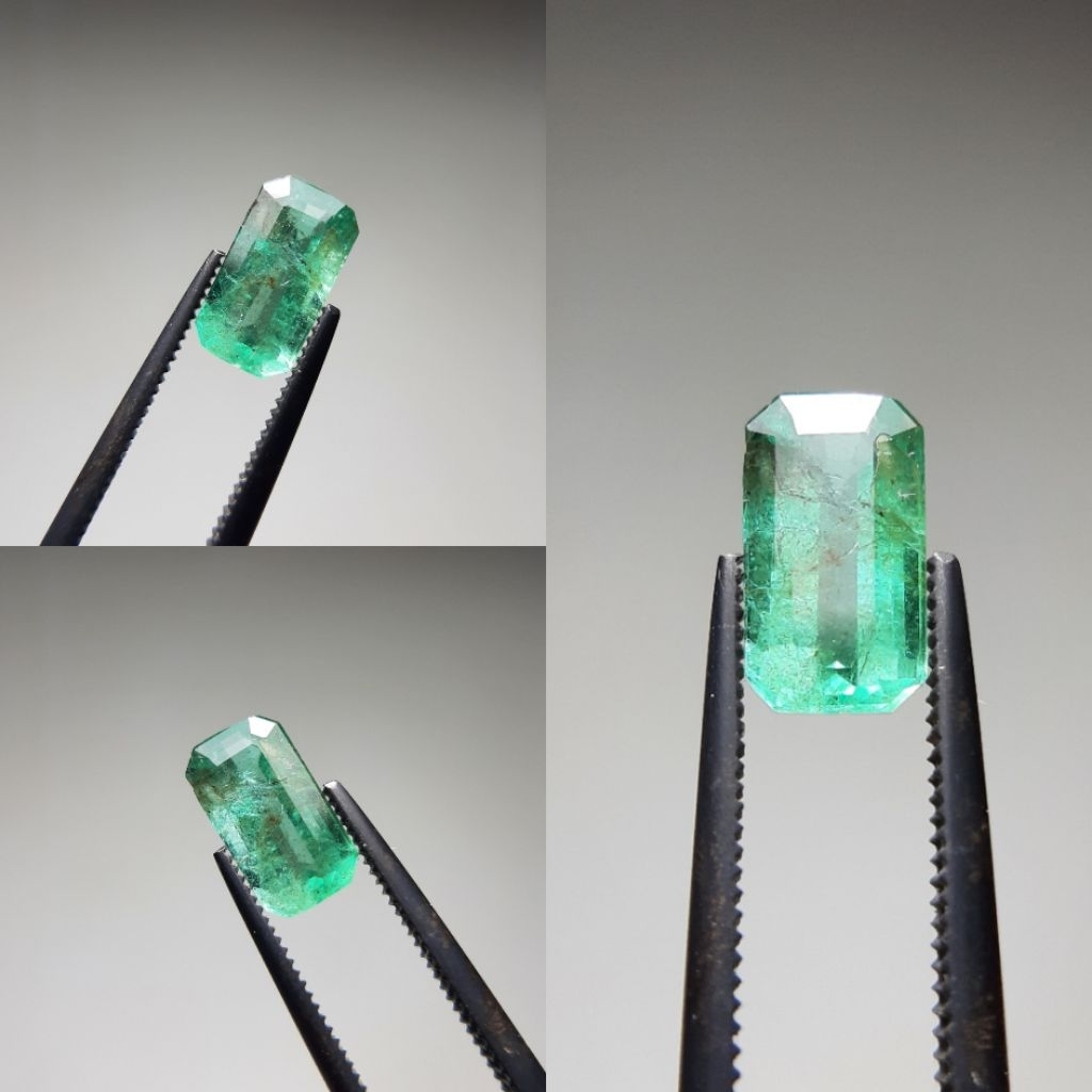 Natural Emerald Beryl Batu Jamrud Zamrud Hijau Octagon Colombia Zambia Russia Ethiopia Brazil