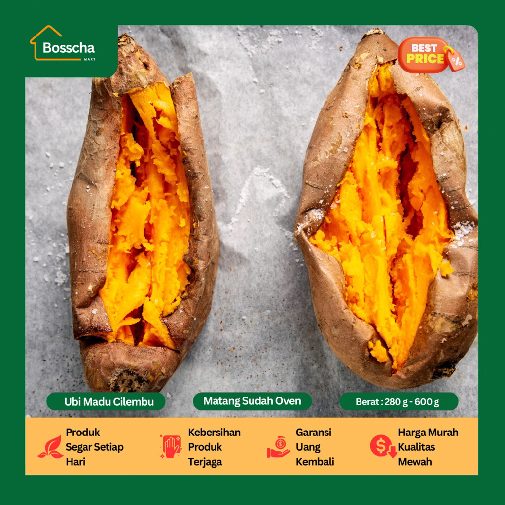 Ubi Madu Cilembu Oven - Ubi Madu Cilembu Matang - Ubi Madu Cilembu Oven Asli Berkualitas