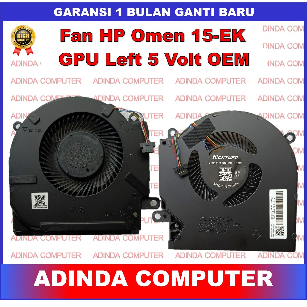 Fan HP Omen 15-EK 15-ek0044tx 15-ek0045tx 15-ek0105tx 5 Volt GPU OEM