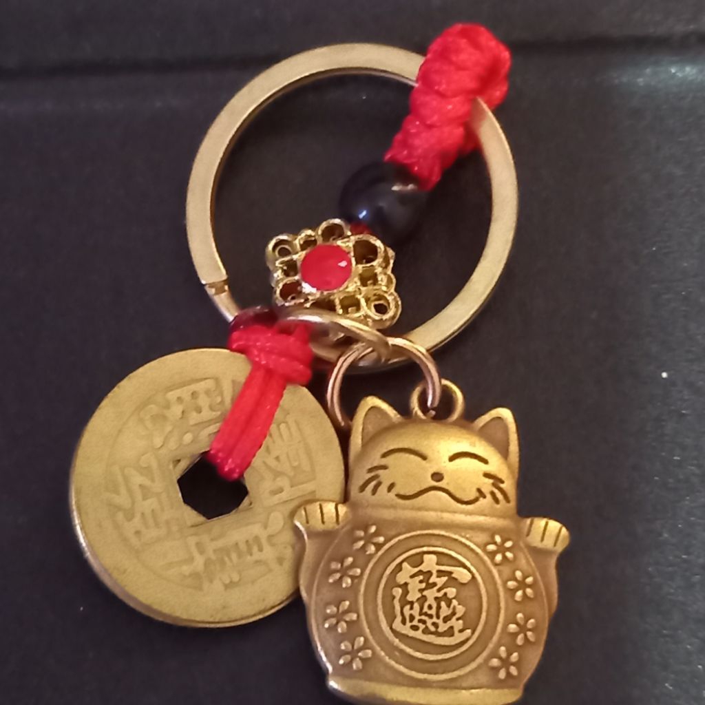 Gantungan Kunci fengshui Hoky Kucing Maneko