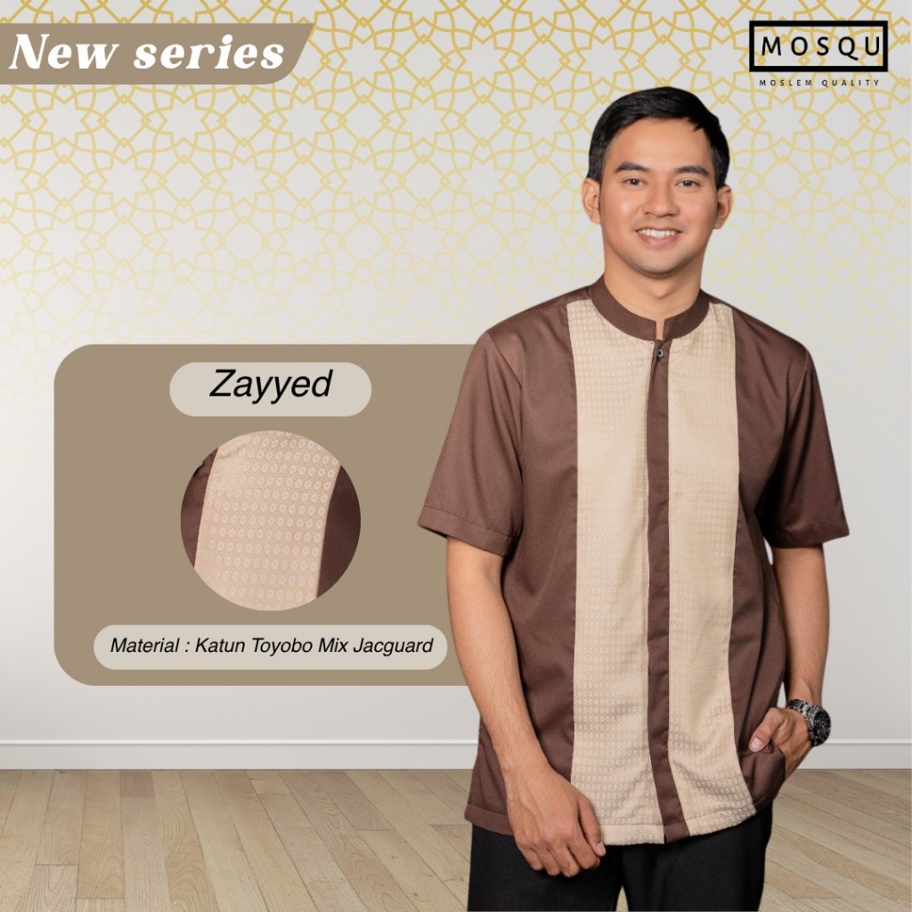 Mosqu Zayed Koko Baju Koko Pria Lengan Pendek Motif Tenun Modern Koko Pria Modern Lengan Pendek Moti