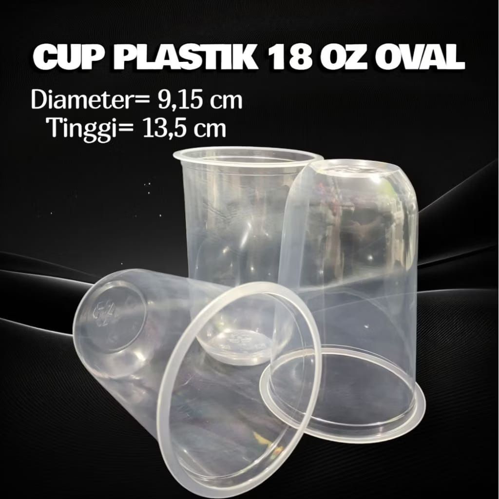 Cup plastik 18 Oz oval