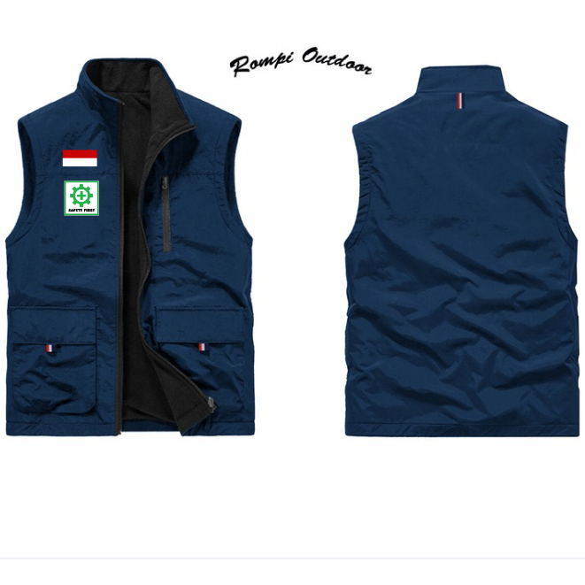 Rompi Safety Konstruksi Bahan Taslan | Rompi Outdoor | Rompi Proyek Safety First K3