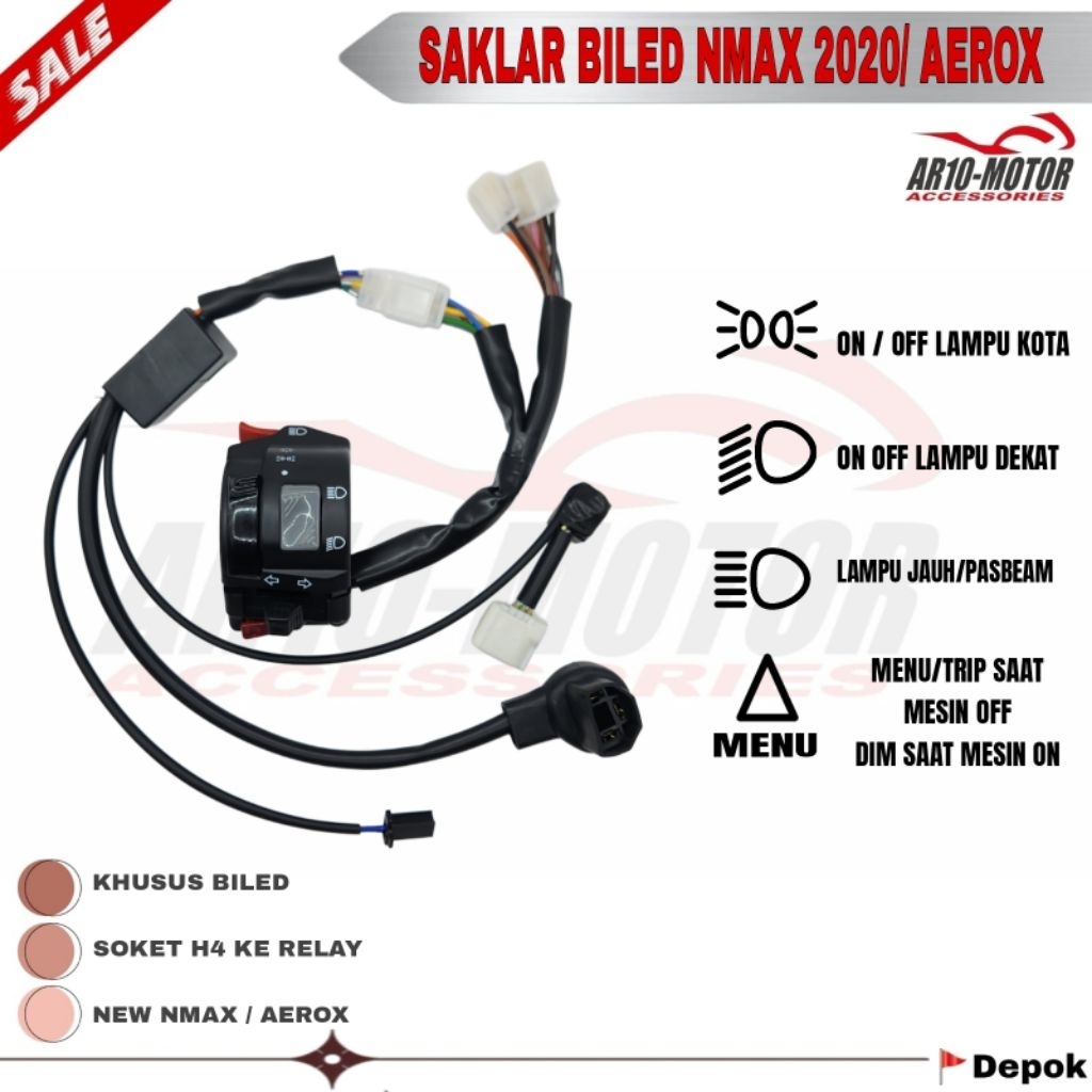 [VESRI KE 2 BILED ] SAKLAR KIRI VIXION ORI MINDA PNP BILED NEW NMAX 155 2020 - NEW AEROX 2021 GEN 2 