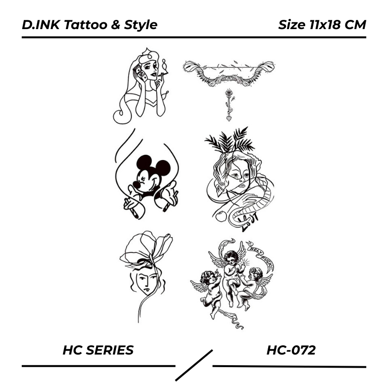 PREMIUM HC-072 Tatto semi permanen premium fruit ink minimalis simple kecil ukuran 11x18 cm tattoo t