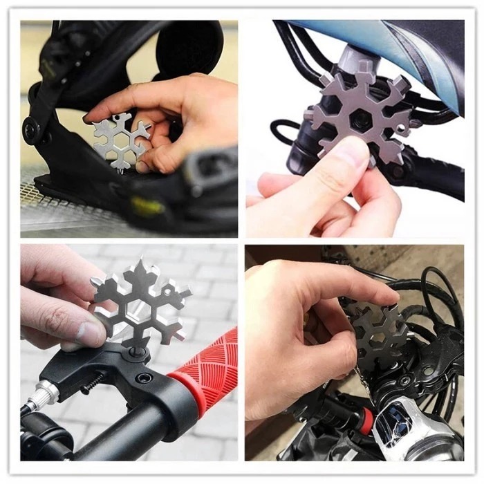 Gantungan Kunci 18 in 1 Snowflake Multifungsi Serbaguna Survival 18in1