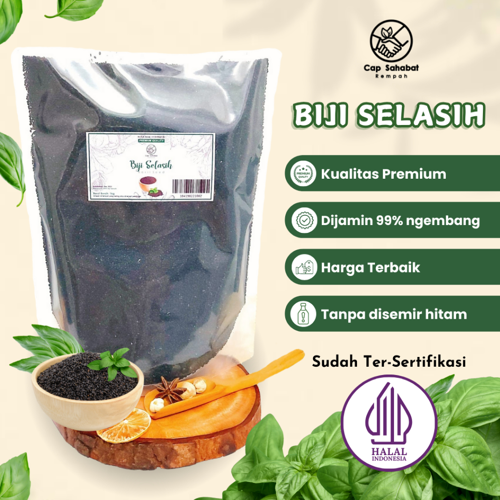 Basil Seed / Biji Selasih Besar & Bersih / Rempah / JSR 100% PREMIUM