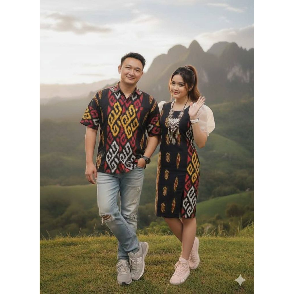 Dres tenun motif toraja & kemeja tenun