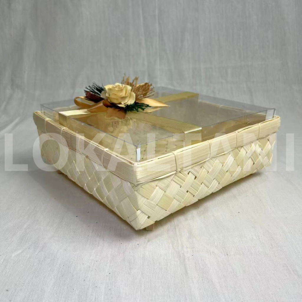 Besek Mika Pita / Besek Alas / Besek Hias Pita + Bunga Rustic B