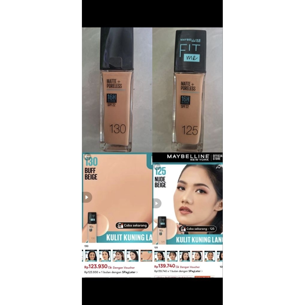 PRELOVED MAYBELLINE FOUNDATION 125, 130