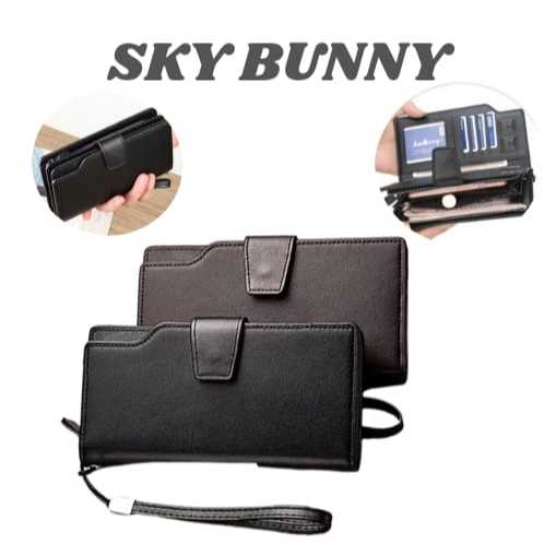 Sky bunny - DOMPET PANJANG PRIA DOMPET PRIA KULIT RESLETING DOMPET LIPAT PRIA KAPASITAS BESAR FREE T