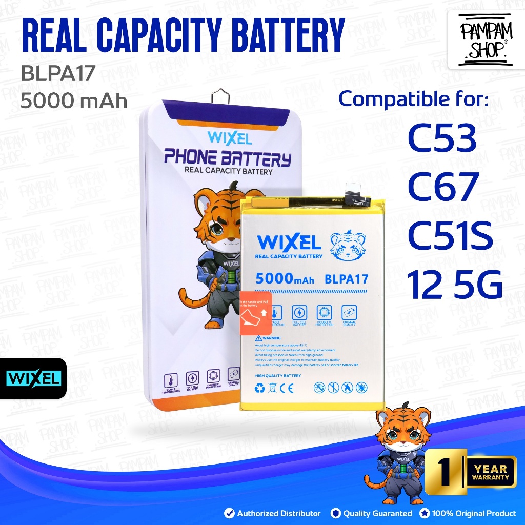 WIXEL Baterai BLPA17 for Realme C53 / C67 / C51S 4G / 12 5G Real Capacity Batre Batrai Battery Batre