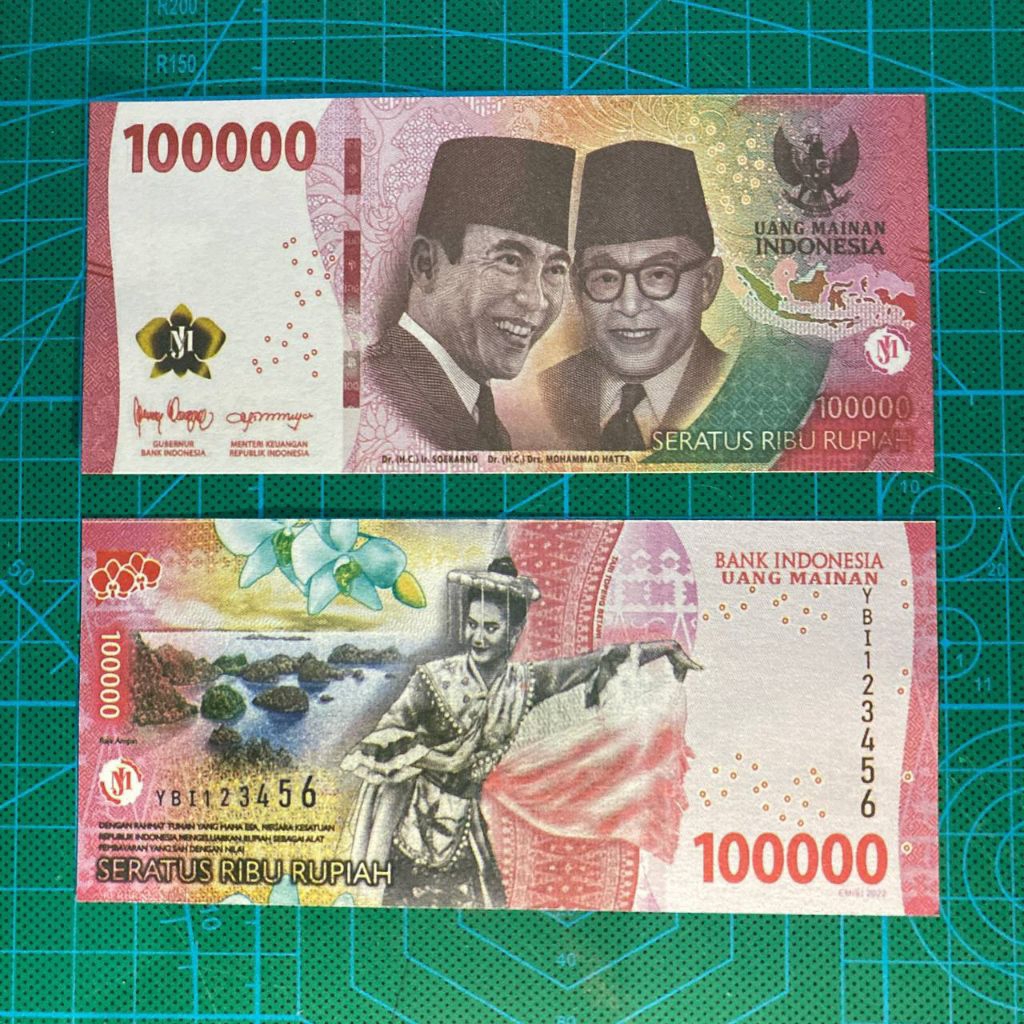 10 LEMBAR Mainan Uang Ukuran Mirip Asli Untuk Hiasan Buket Edukasi Cetakan 2022 Terbaru Duit Replika