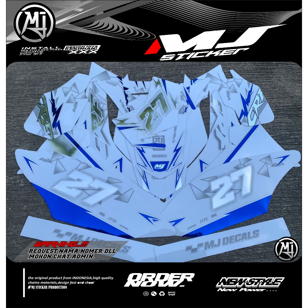 00159 Decal Sticker CRF 150 Custom Nama Nomor Vinyl || Decal Sticker CRF 150 Bebas Desain Tahan Lama
