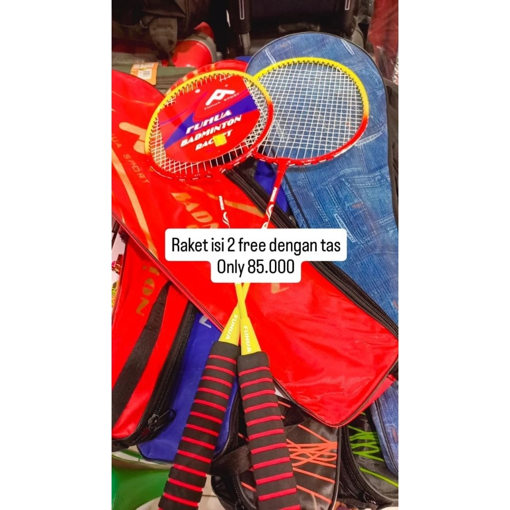 RAKET BADMINTON/RAKET BULU TANGKIS/ISI 2 FREE BAG
