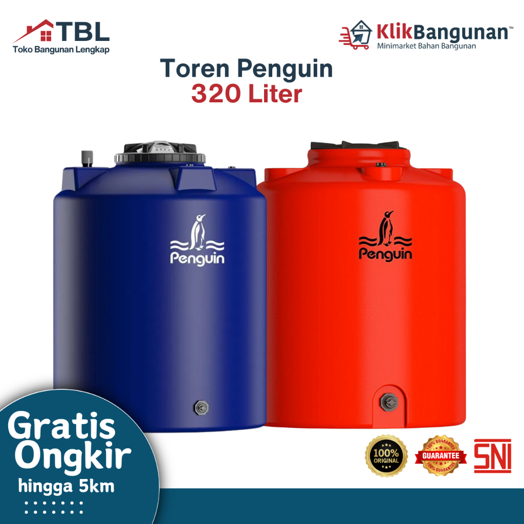 Toren Air Penguin Tangki Air 320 Liter – Tandon Air Anti Lumut & UV Protection