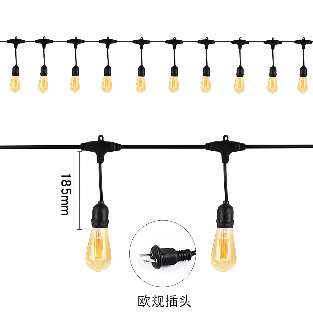 10Meter 10Fitting Kabel Fitting Gantung Lampu Gantung Lampu Cafe Waterproof Outdoor