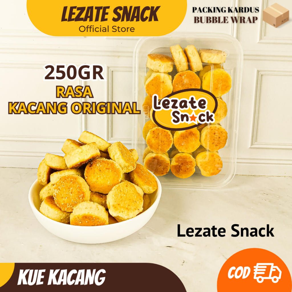Kue Kacang Toples/ Roti Kacang / Roti Kering /Kue Kering Lebaran / Kue Kacang Mak Enak Lezate Shop