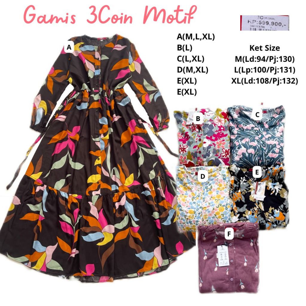 GAMIS 3 COINS MOTIF ORIGINAL